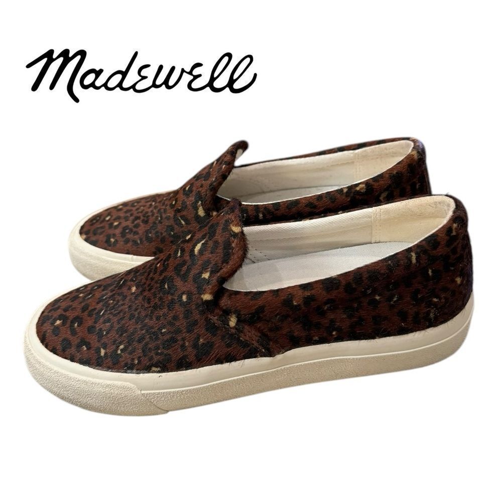 Madewell MA519 Slip On Sidewalk Leopard Calf Hair Women's Smealers 6 - Picture 2 of 6